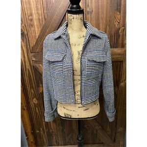 Me Jane Houndstooth Jacket Coat Sz Medium
